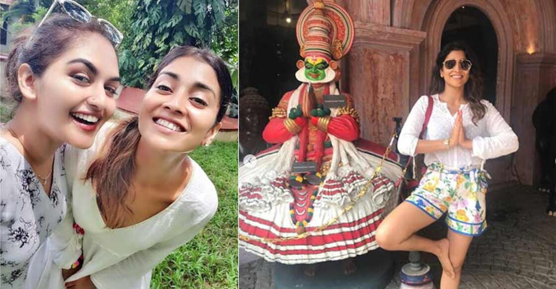 Shriya Saran is having a gala time in Kerala