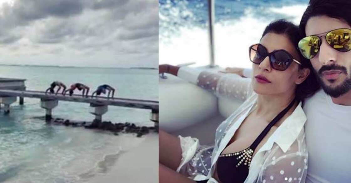 Sushmita Sen wheel-poses with her daughters in Maldives 