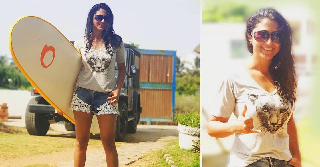 Actress Kaniha in Mahabalipuram. Photo courtesy: Instagram/Kaniha
