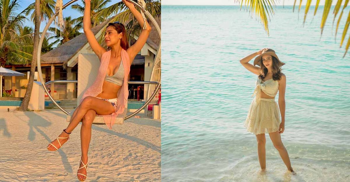 Television stars Aamna Sharif and Sara Khan at the 'oh-so-cool' Kandima Maldives