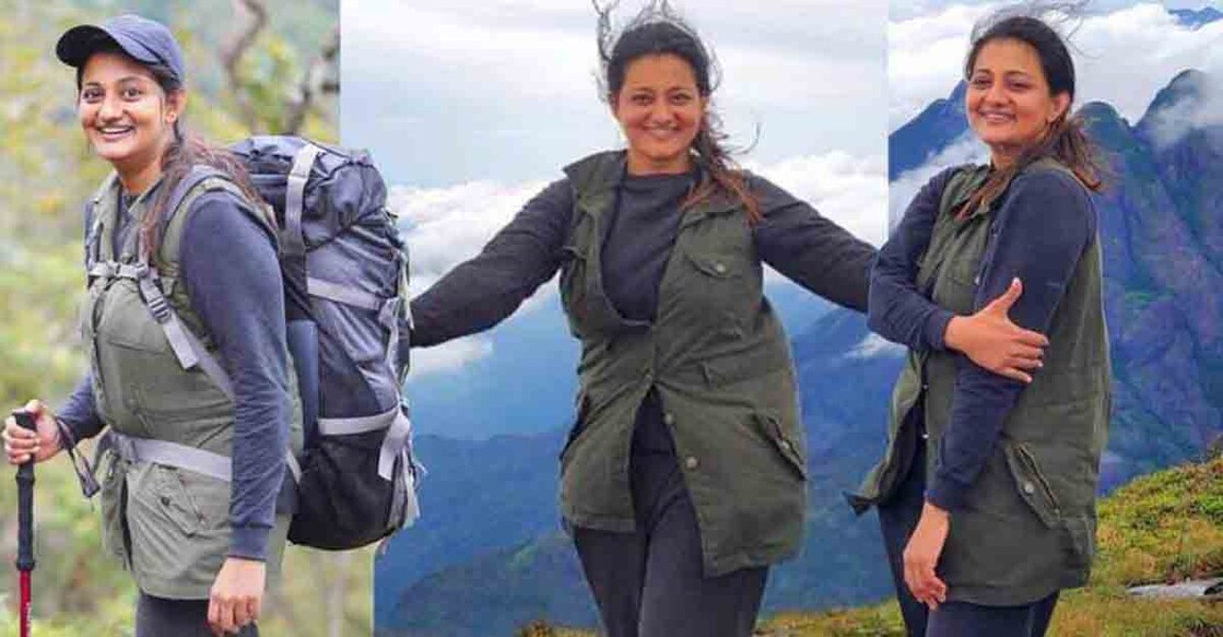 Actor Priyanka at Agasthyarkoodam peak