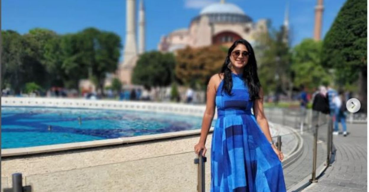 Kaniha in front of the Hagia Sophia Grand Mosque in Istanbul. Photo: @kaniha_official/Instagram