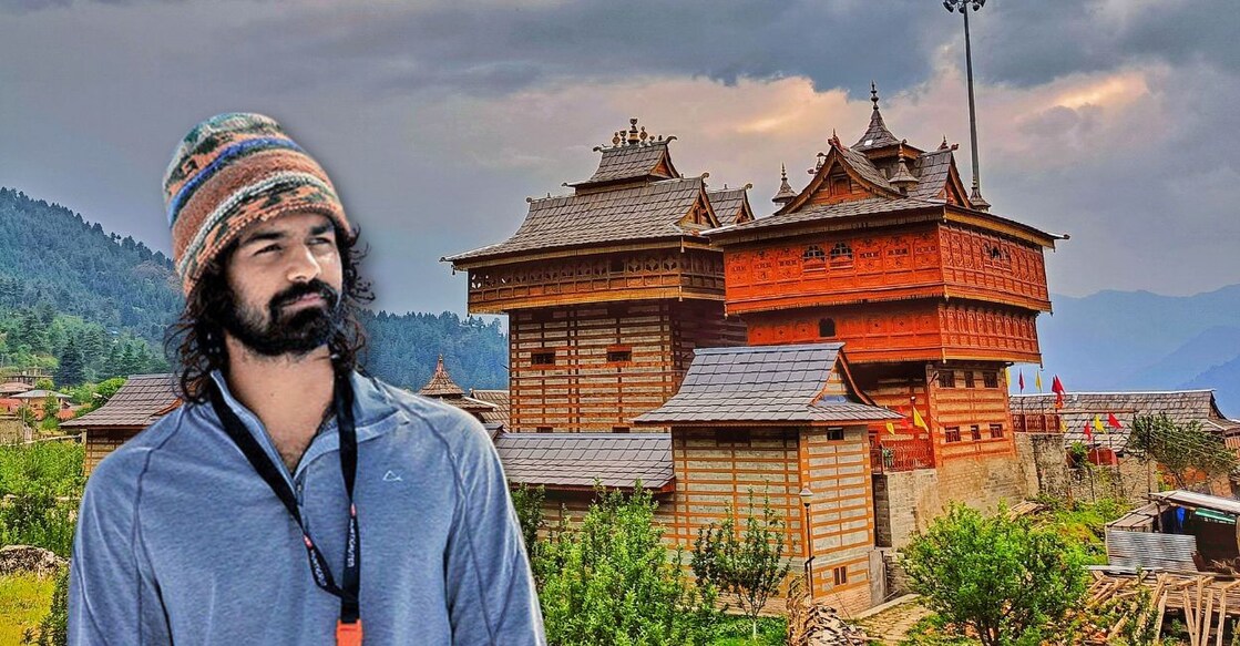 Cutout: Pranav Mohanalal. Background: Shri Bhima Kali Temple is a temple at Sarahan in Himachal Pradesh in India. Photo: Shutterstock/Pure Himalayan