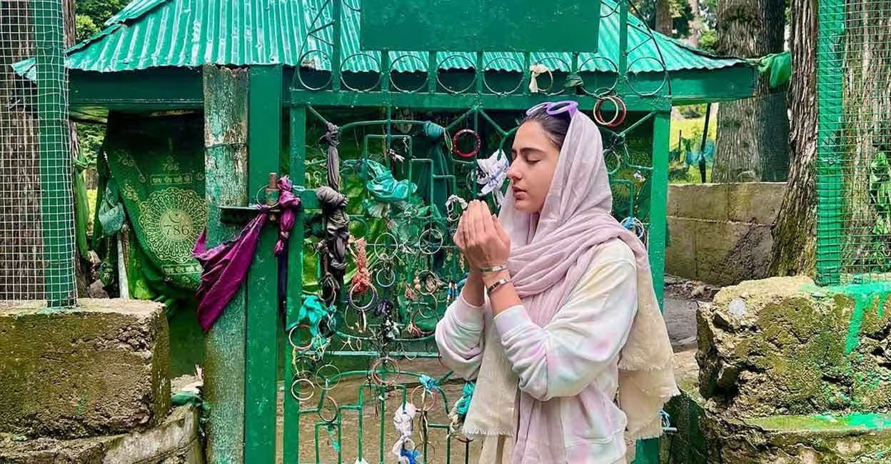 Sara Ali Khan at Amarnath temple, located in a cave 3,888 m above sea level. Photo: Instagram/@saraalikhan