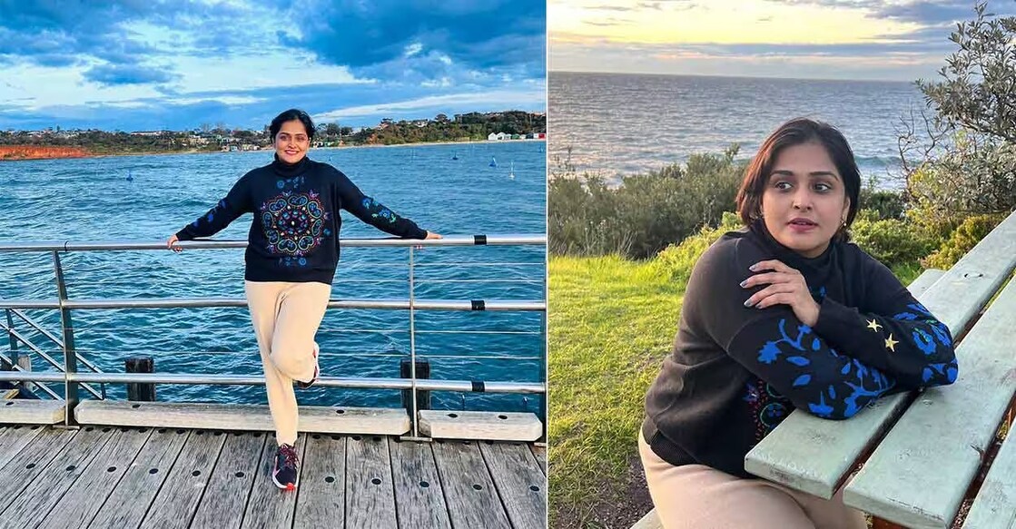 A popular seafood cuisine destination in Australia, Mornington, where actress Ramya was on vacation, offers beautiful views of the marina and its surroundings, besides delicious food and beverages. Photo: Ramya Nambeesan/Instagram
