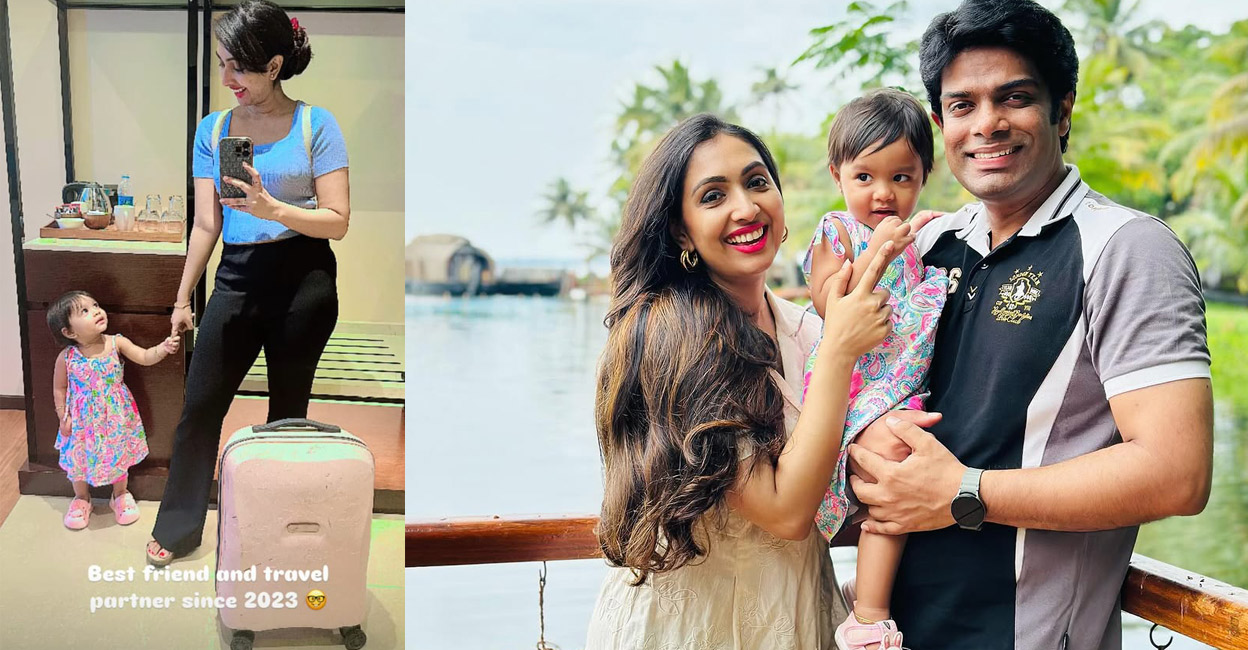 utthara-unni Utthara Unni with her baby Dheemahi and husband Nithesh. Photo: Instagram/@uttharaunni