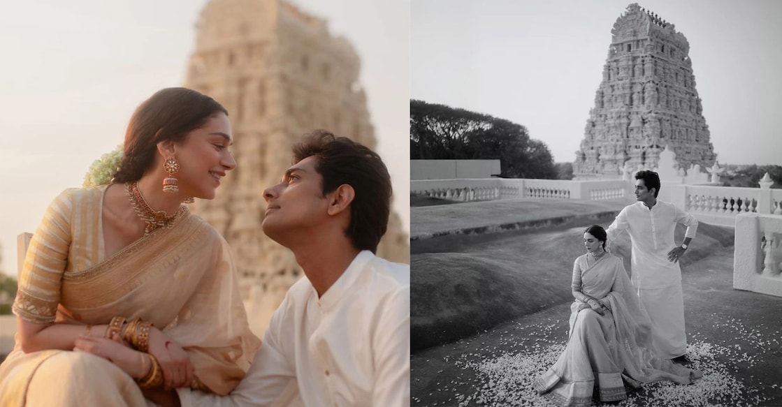 Aditi Rao Hydari and Siddharth got married at Sri Ranganayaka Temple in Telangana. Photo: Instagram/@aditiraohydari