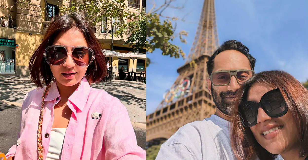 Fahadh Faasil and Nazriya in Paris during their vacation. Photo: Instagram/@nazriyafahadh