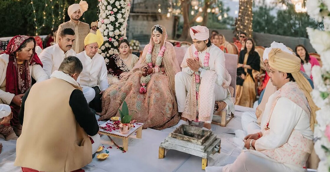 A picture from the Neeraj Chopra - Himani Mor wedding. Photo: Instagram/@neeraj_chopra