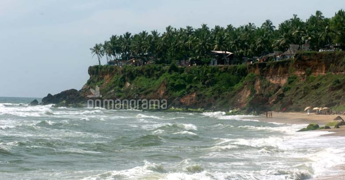 The beach at Varkala. Photo: Onmanorama