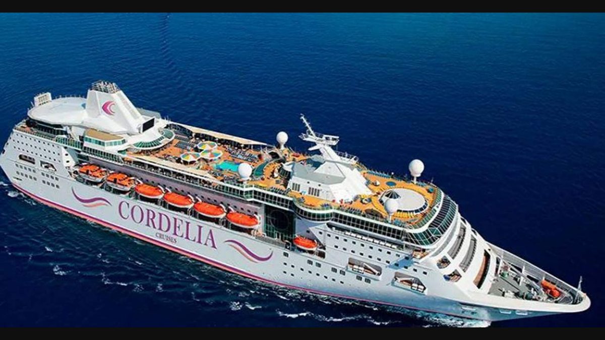 Luxury Cruise Liner Cordelia With 1200 Travellers Anchored At Kochi