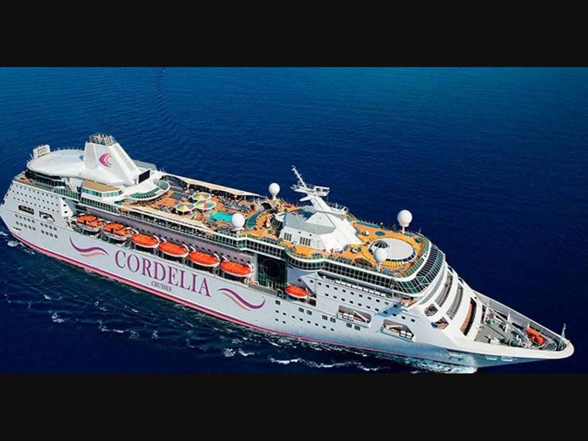 Luxury Cruise Liner Cordelia With 1200 Travellers Anchored At Kochi