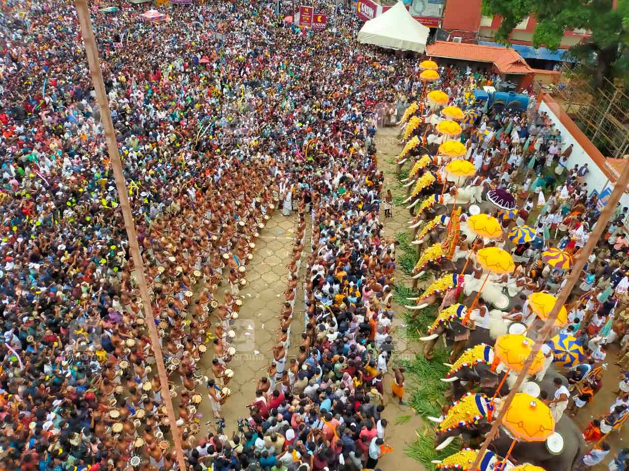 Pramekkavu group's parade held as part of Thrissur Pooram. Photo: Unni Kottakkal