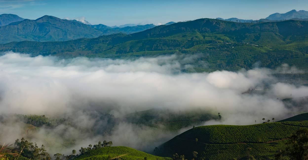 Tent out in the midst of a sea of mist at Chokramudi peak