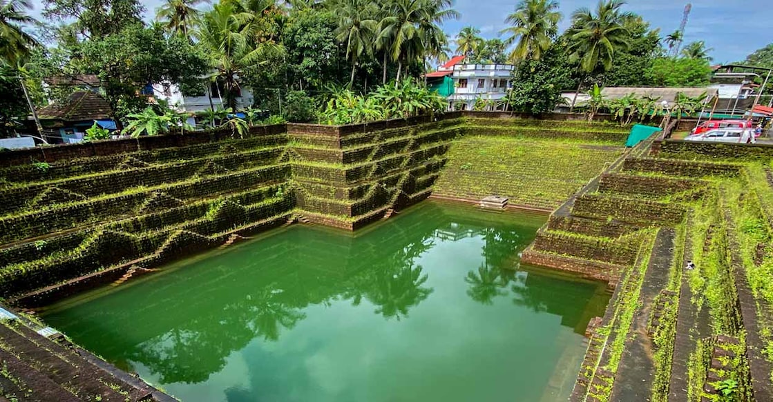 The pond at the Peralassery Subramanya temple in Kannur. Photo: Shutterstock/Sreerag rajesh