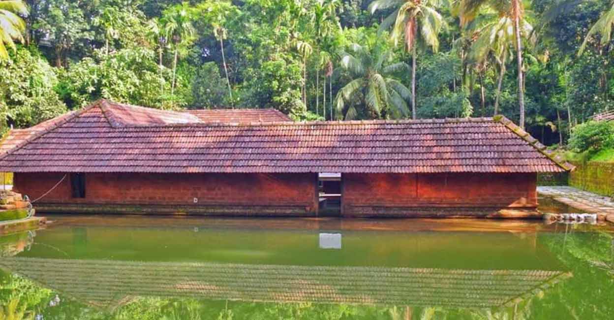 The temple is a treat for the eyes as the sanctum sanctorum, the ‘namaskara mandap’, the ‘ashtadikpalakas’, the pathway for circumambulation and the ‘sopanam’ are in water. Photo: Manoramaonline