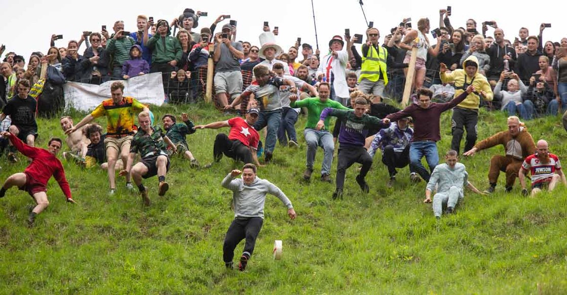 Rolling down Cooper's Hill for a roll of cheese!
