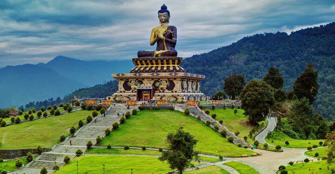 Statue of Buddha stands tall at this holy park in Sikkim