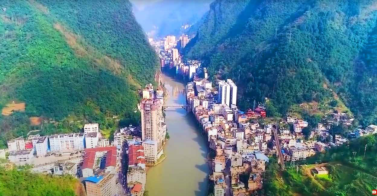 Yanjin city on the banks of Nancy River. Photo: Screengrab