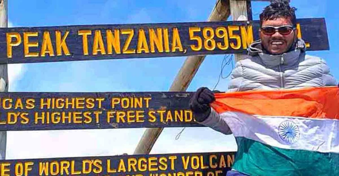 Safwan, a native of Nilambur on top of Kilimanjaro Peak.