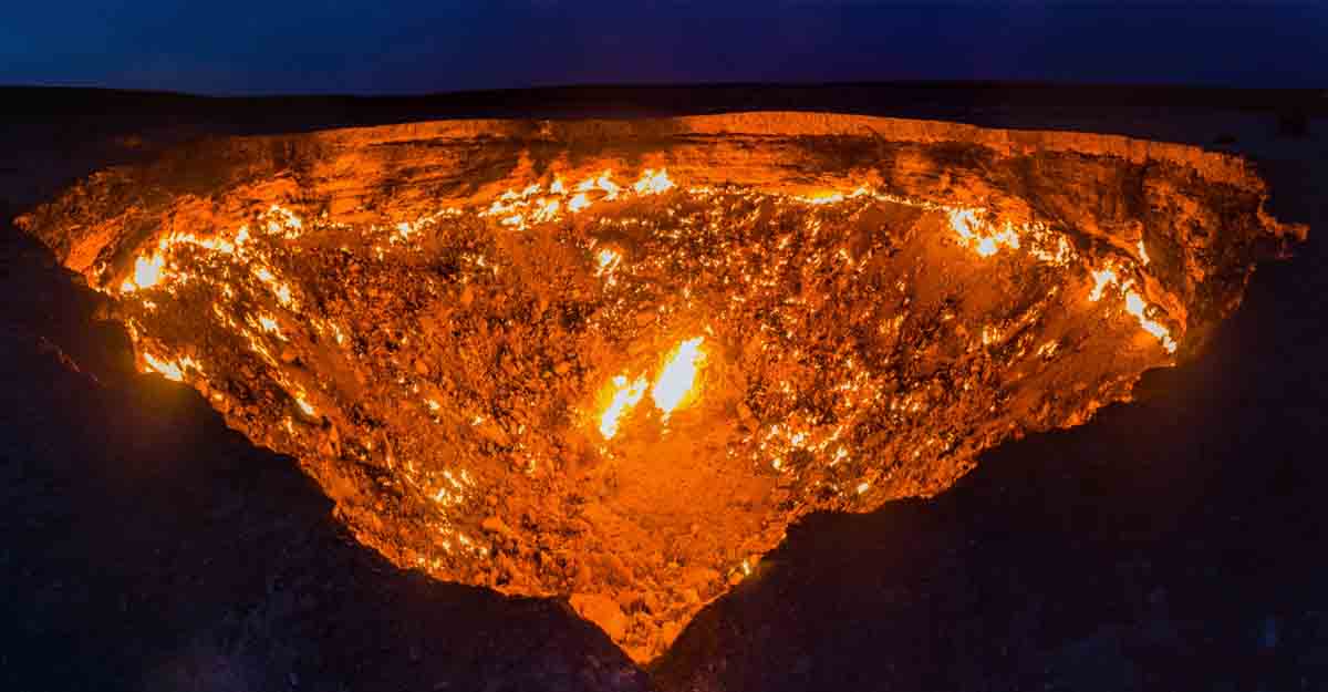 darvaza Darvaza (Derweze) gas crater (called also The Door to Hell) in Turkmenistan
