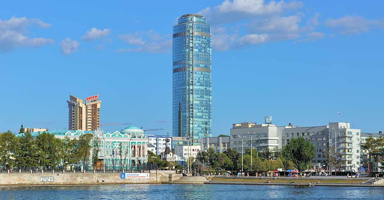 View of the Vysotsky skyscraper 
