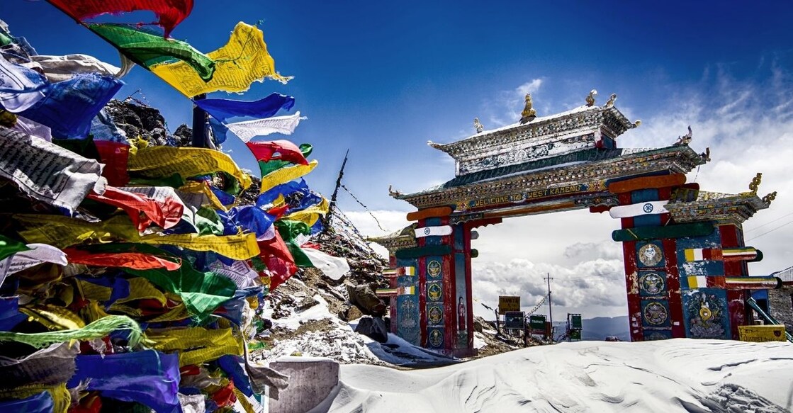 The prayer flags at Tawang in Arunachal Pradesh. Photo: Shutterstock/Dhruba Jyoti Baruah