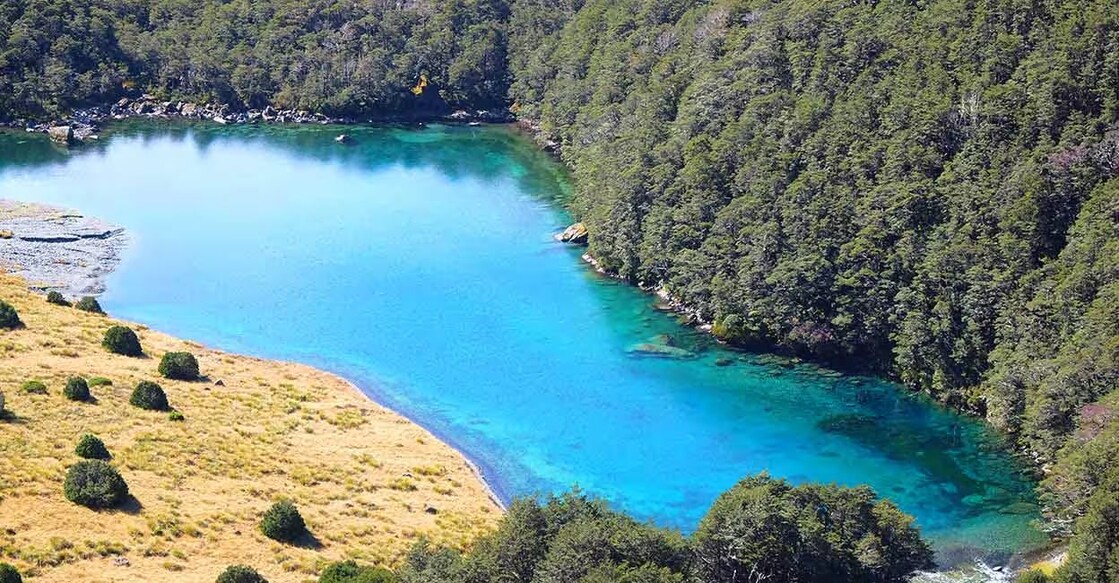 Even at a depth of 80 metres in Blue Lake, one can distinctly observe the views above.  Photo: iStock/ZeeS7