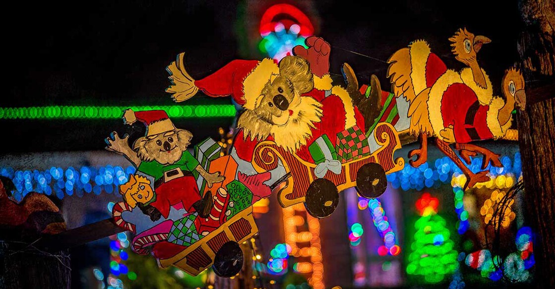  Lobethal is renowned for its Christmas lights display in its main streets and front gardens of the residents. Photo: Shutterstock/Alex Cimbal