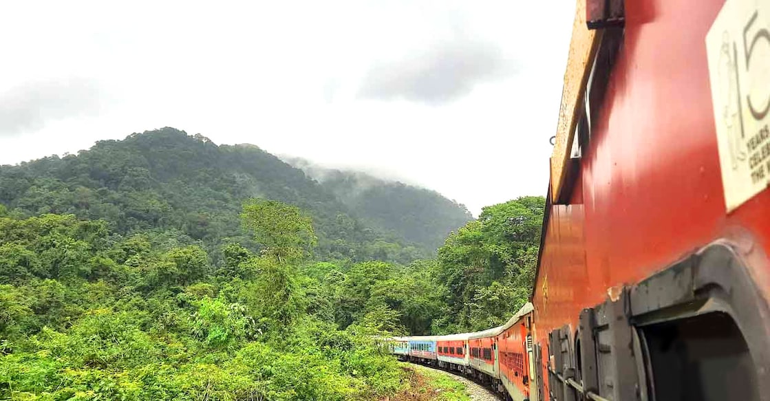 Western Ghats are clearly visible while travelling in trains that start 7 am from Yeshwanthpur. Photo: Akhil S