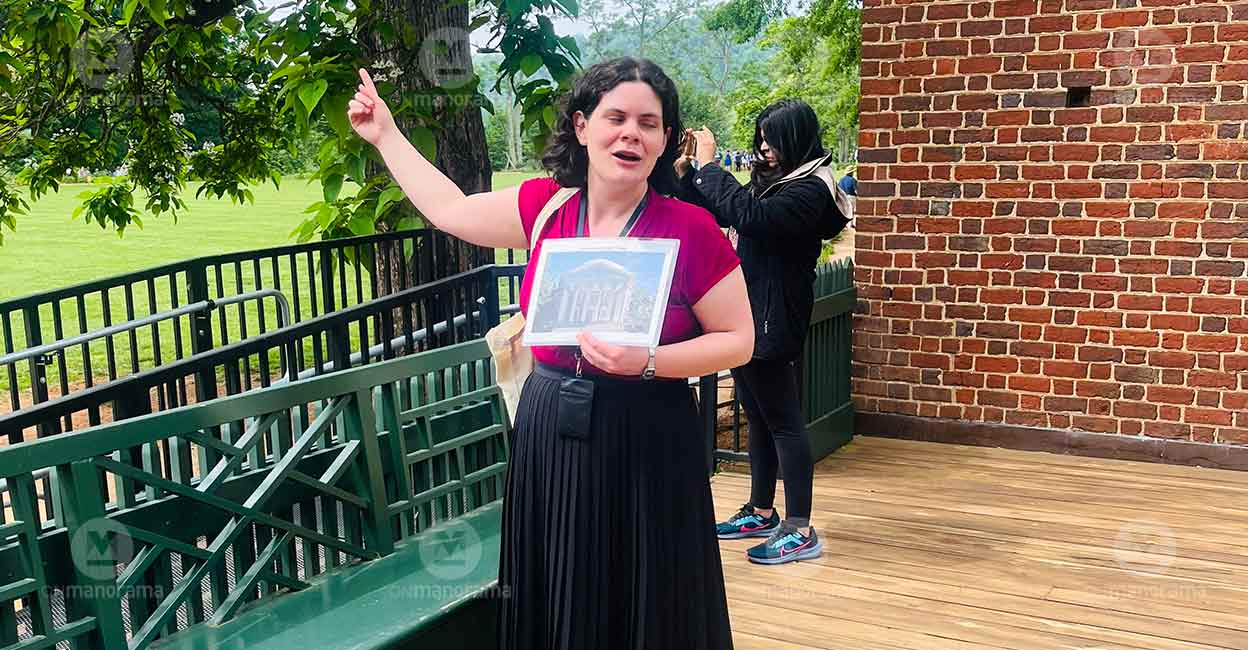 tourguideatmoticello The tour guides at Monticello navigate the complex narrative of the spot with sensitivity, offering insights into both Jefferson's background and the harsh realities of slavery. Photo: Santhosh