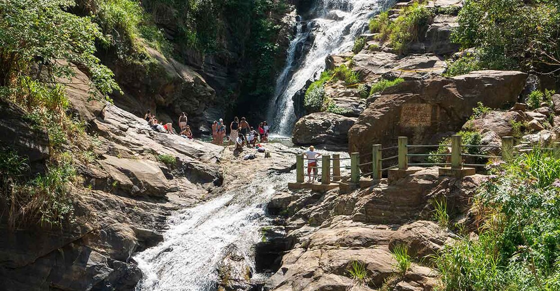 Ravana Ella Falls is located in Ella, a small mountain town in the Uva Province of Sri Lanka, known for its scenic beauty and hiking trails. Photo: iStock/Aleksei Mitrushkin