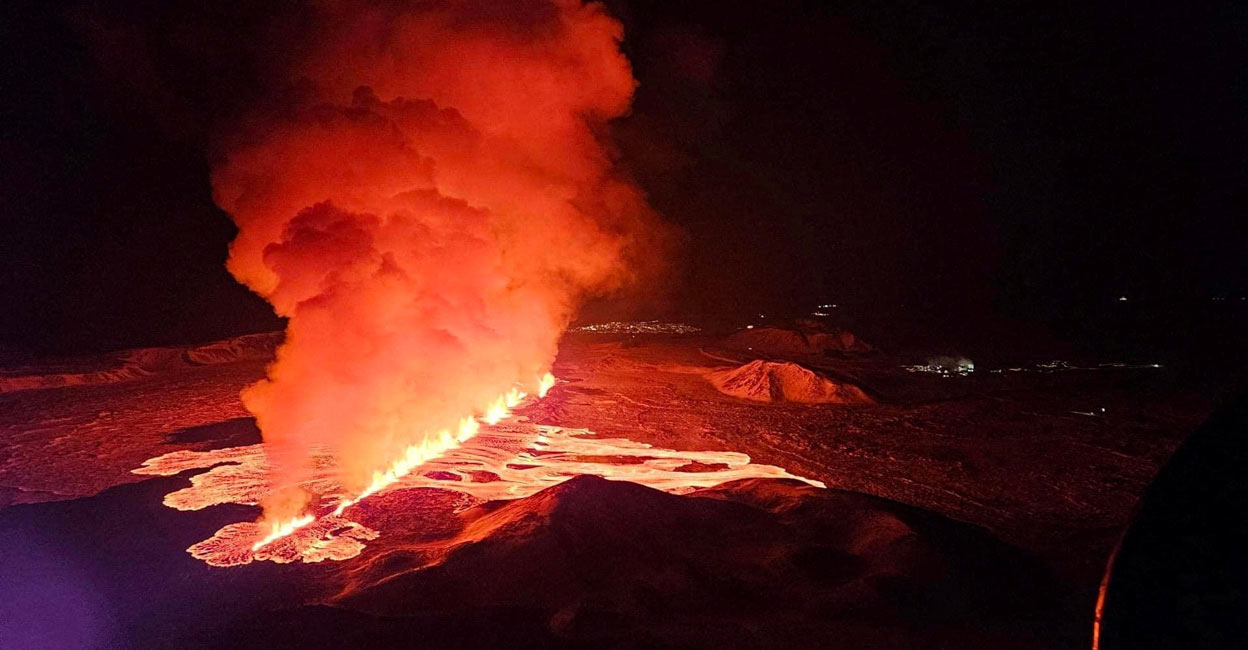 ICELAND-VOLCANO Volcano tourism enthusiasts love to check out active or dormant volcanoes for educational, recreational, historical, or scientific purposes. Photo: Iceland Civil Protection/Handout via REUTERS