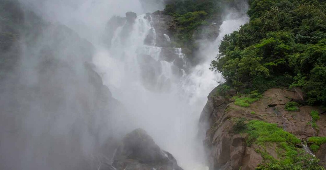 Arvalem Waterfall of North Goa, Tambdi Surla Waterfall and Temple in South Goa, Chorla Ghat at the state's border and the Cotigao Wildlife Sanctuary in Canacona of South Goa are some of the monsoon beauty spots of Goa. Photo: Shutterstock/Alhad Pradip Barbade