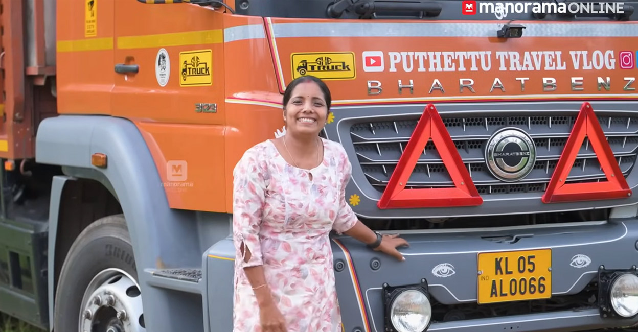 Jalaja is the main driver for Ettumanoor Puthettu Travels. Photo: Manorama