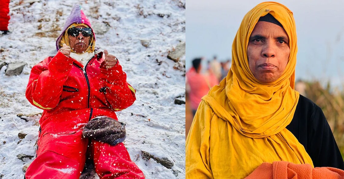 The videos of Nabeesa enjoying the snow like a teenage girl have become viral on social media. Photo: Special Arrangement