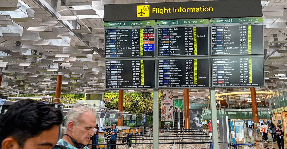 Passengers at Heathrow Airport. Photo: AFP