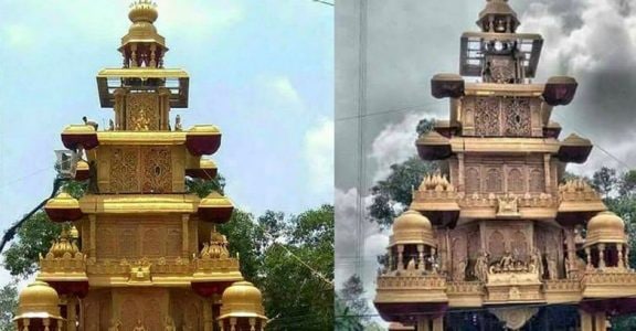 Baahubali effect: Thrissur pooram pandal resembles Mahishmati palace Baahubali effect: Thrissur pooram pandal resembles Mahishmati palace