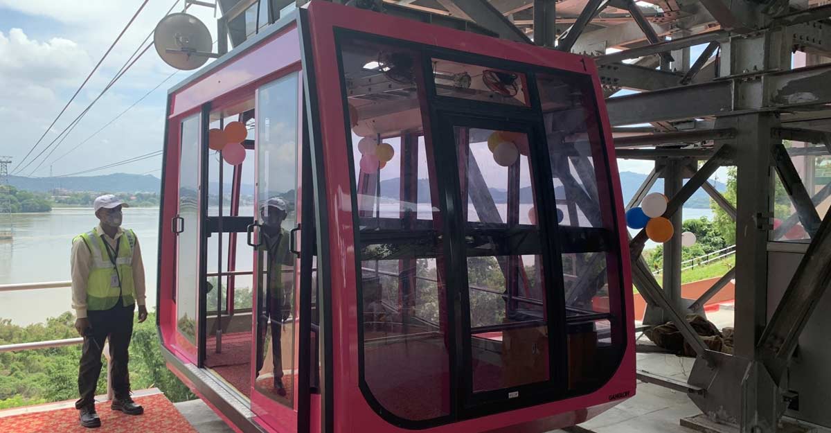 India's longest river ropeway service launched in Guwahati. (Photo: twitter@himantabiswa) India's longest river ropeway service launched in Guwahati. (Photo: twitter@himantabiswa)