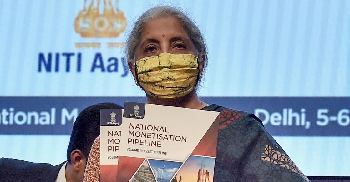 Union Minister for Finance & Corporate Affairs Nirmala Sitharaman during the Launch the National Monetisation Pipeline (NMP), in New Delhi, Monday , Aug. 23, 2021. Photo: PTI/Manvender Vashist