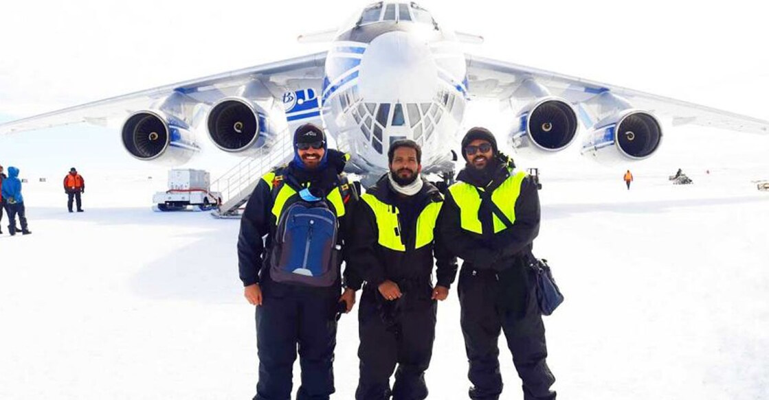 The three Keralite doctors at Antartica.