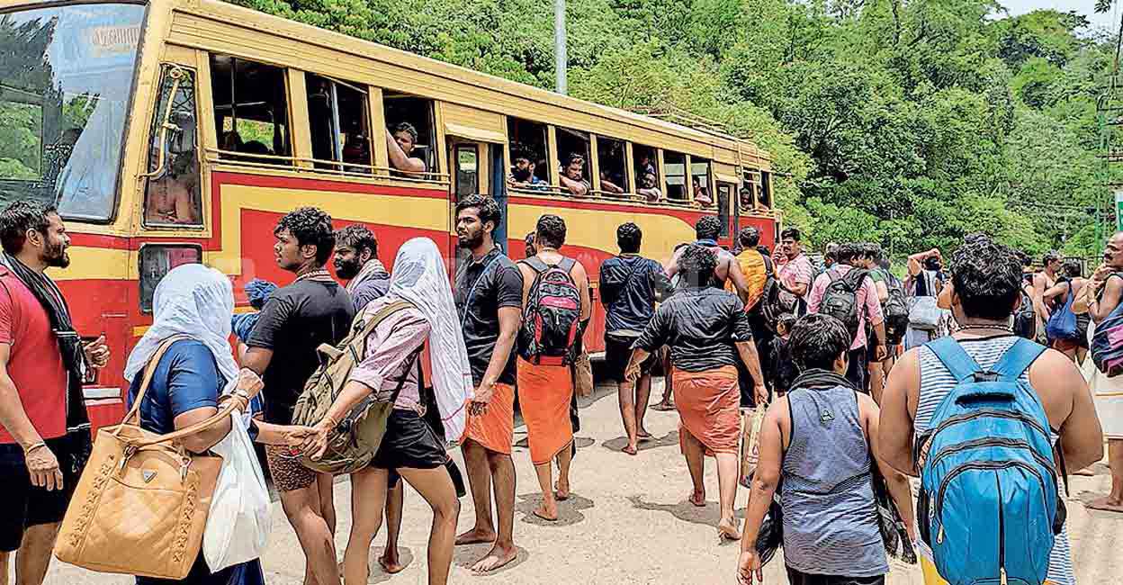 Devotees making their way to Sabarimala temple. Photo: Manorama