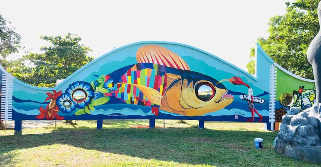 Bekal beach park is being decked up with wall paintings and sculptures ahead of the festival. Photo: Special Arrangement
