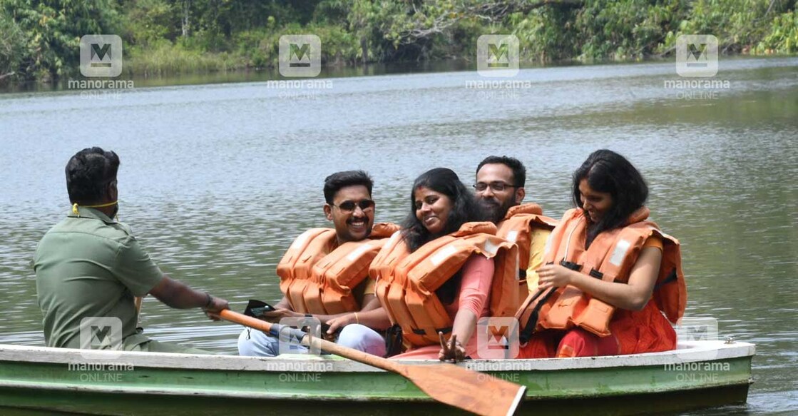 Tourists enjoy boating in Gavi. Photo: Aby Kurian Panangad
