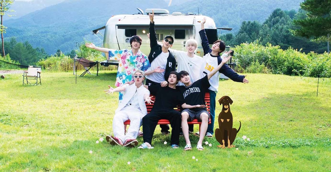BTS members on the promotional poster for the show In The Soop 2. Photo: HYBE