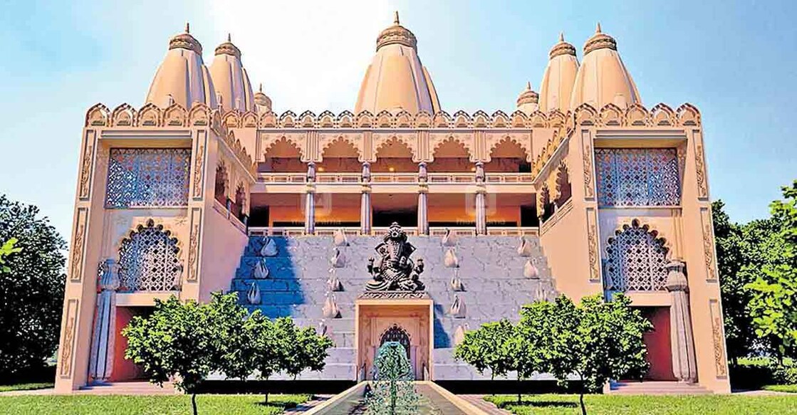 A graphically designed plan for the Bhagavatha Hamsa Viharam Smriti Mandapam.