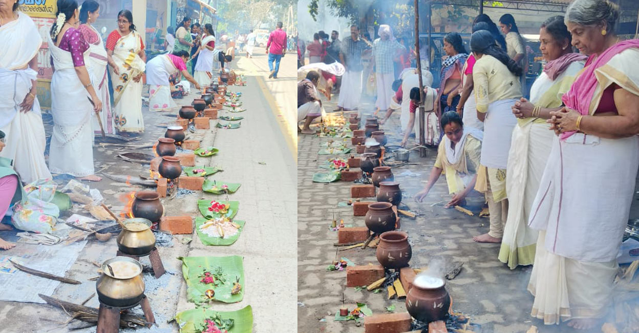 chakkulathukavu-pongala Chakkulathukavu Pongala festivities commenced at 10.30 am with the ceremonial lighting of Pandara Pongala hearth by Chief Karyadarshi Radhakrishnan Namboothiri. Photo: Special Arrangement