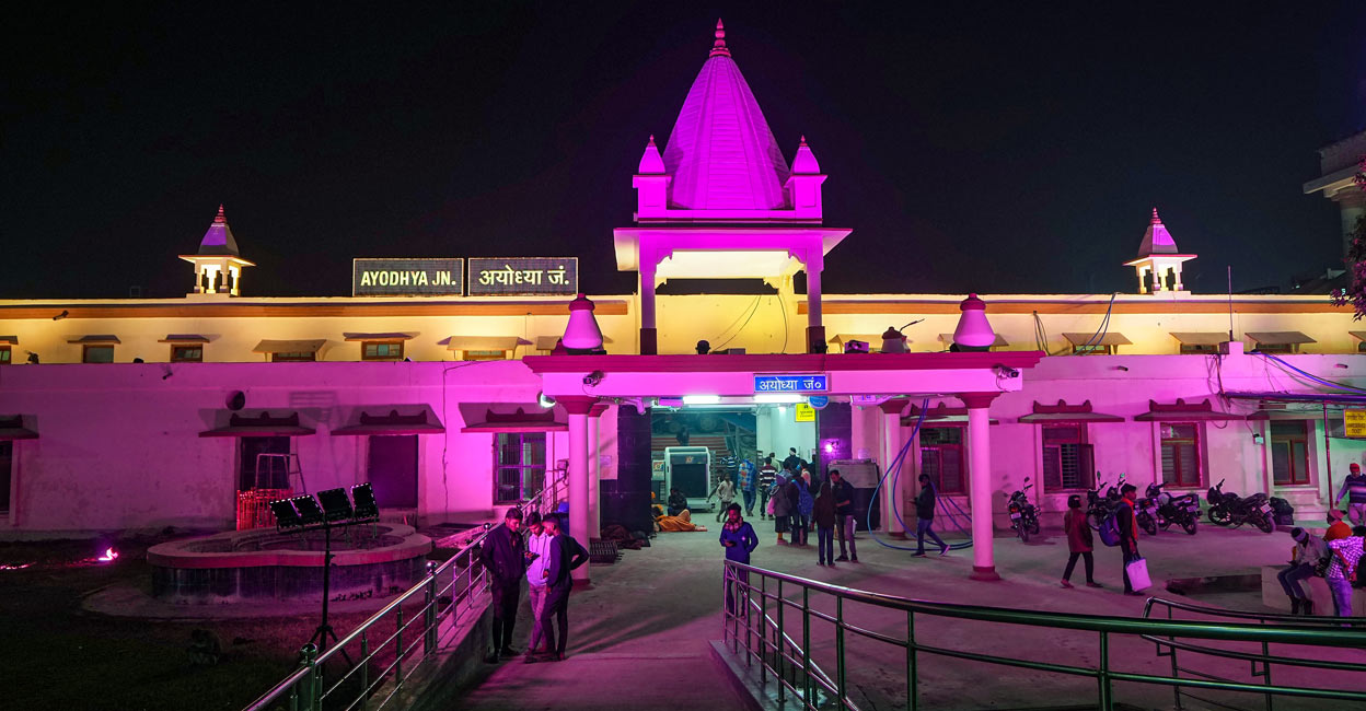 The Northern Railway said the construction of the three-story building and new amenities at the station, situated at walking distance from the Ram Temple, cost Rs 241 crore. Photo: PTI