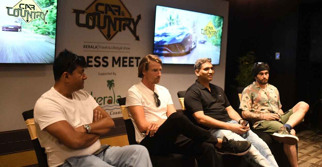 The ‘Car and Country’ team at the press conference in Kochi. Photo: Manorama