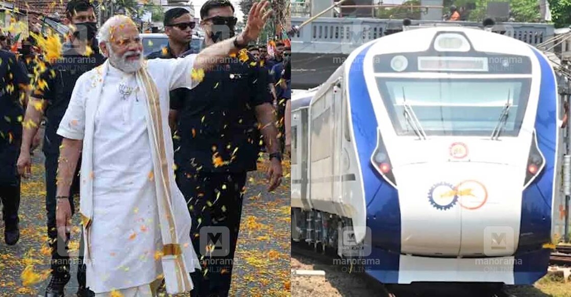 PM Narendra Modi inaugurated Vande Bharat Express in Thiruvananthapuram. Photo: Manorama